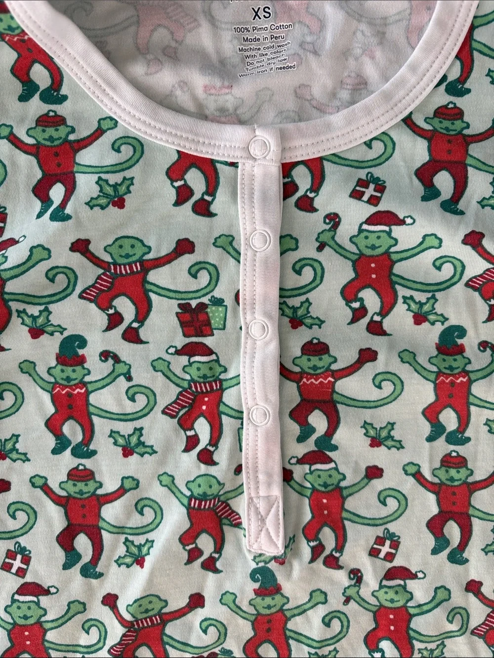 Roller Rabbit Kids Long-Sleeve Monkey Print Top - Red & Green